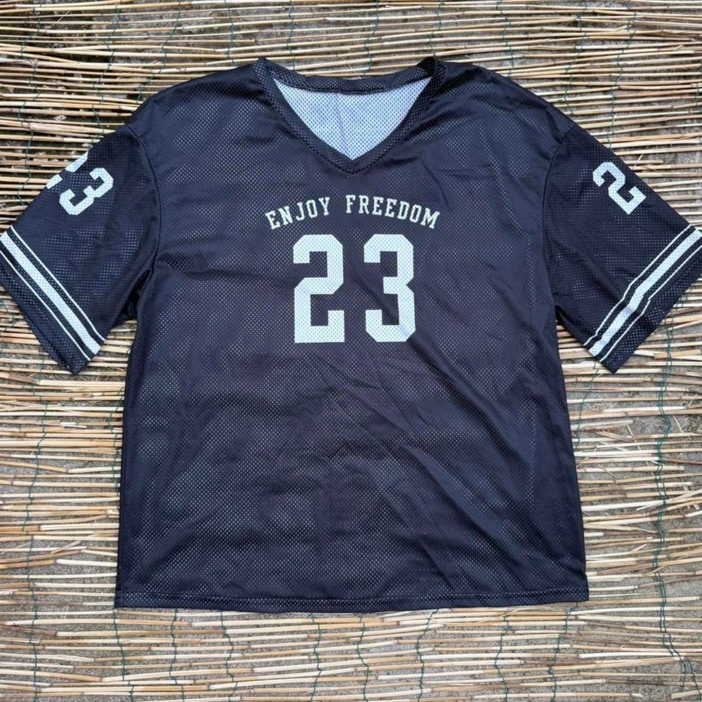 Womens Mesh‎ Jersey Top Womens Size Large Enjoy Freedom 23 Shein